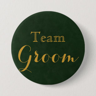 Gold Wedding Team Groom Button