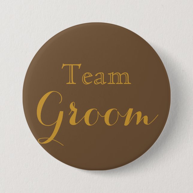 Gold Wedding Team Groom Button (Vorderseite)