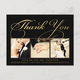 Gold Wedding Vielen Dank, dass Sie Script Typograf Postkarte