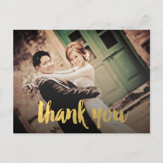 Gold Wedding Vielen Dank für Ihr Script Foto Postc Postkarte