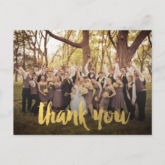 Gold Wedding Vielen Dank für Ihr Script Foto Postc Postkarte