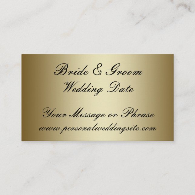 Gold Wedding Website Insert Card für Einladungen (Vorderseite)