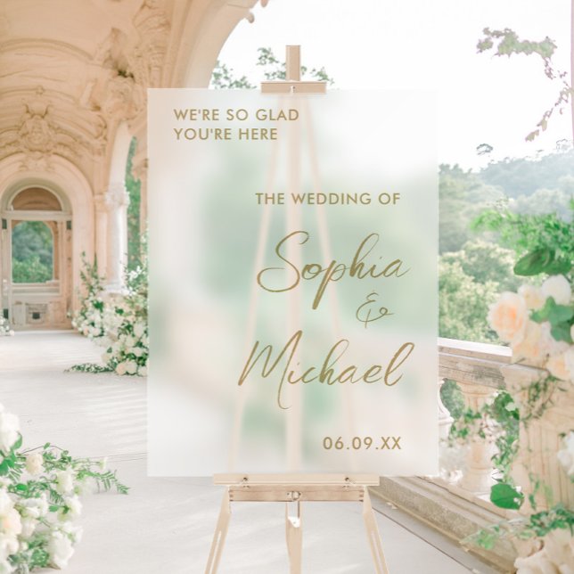 Gold Wedding Welcome Mattiert Acrylschild (Von Creator hochgeladen)