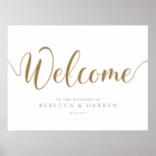 Gold Wedding Welcome Sign Personalisiert Poster
