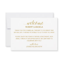 Gold Wedding Willkommensgeschenkkörbe mit Namen