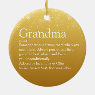 Gold Weihnachten Oma Großmutter Definition  Keramik Ornament