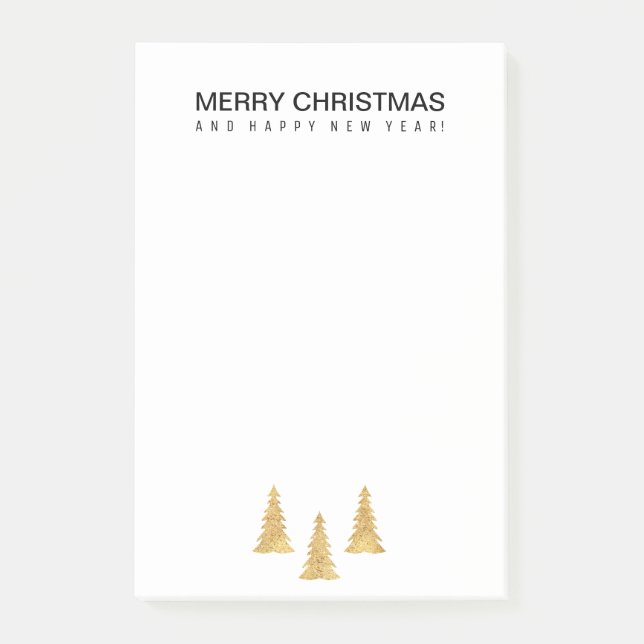 Gold Weihnachten Post-it Klebezettel (Vorderseite)
