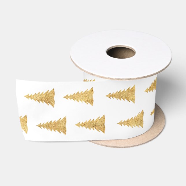 Gold Weihnachten Satinband (Spule)