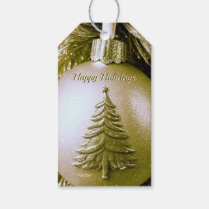 Gold-Weihnachts-Geschenk-Anhänger Geschenkanhänger