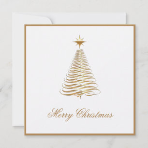 Gold Weihnachtsbaum Corporate Holiday Card Feiertagskarte