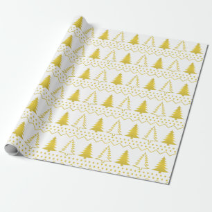 Gold Weihnachtsbaum Muster Wrapping Paper Geschenkpapier