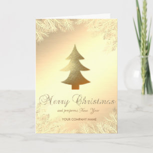 Gold Weihnachtsbaum, Zweigstellen, Unternehmen Feiertagskarte