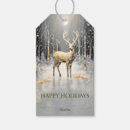 Gold Weihnachtsfeiertag Geschenkanhänger