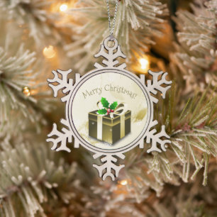 Gold Weihnachtsgeschenk Schneeflocken Zinn-Ornament