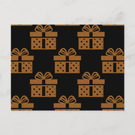 Gold Weihnachtsgeschenke auf Black Feiertagspostkarte