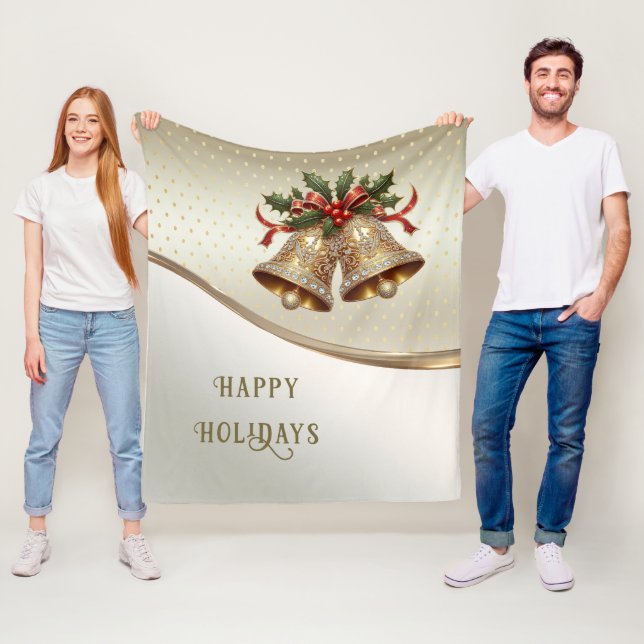Gold Weihnachtsglocken Holiday Fleece Blankon (Beispiel)