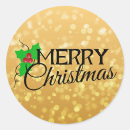 Gold Weihnachtskleber Runder Aufkleber