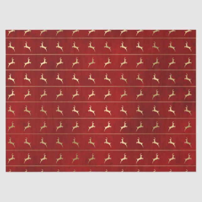 Gold Weihnachtsmann auf Red Decoupage Seidenpapier (Vorderseite)