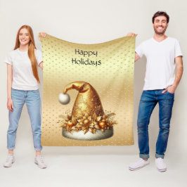 Gold Weihnachtsmannmütze Holiday Fleece Blanket