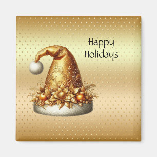 Gold Weihnachtsmannmütze Holiday Magnet