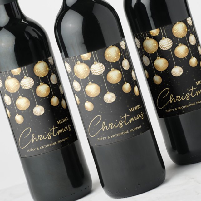 Gold Weihnachtsschmuck Black Weinetikett (Von Creator hochgeladen)