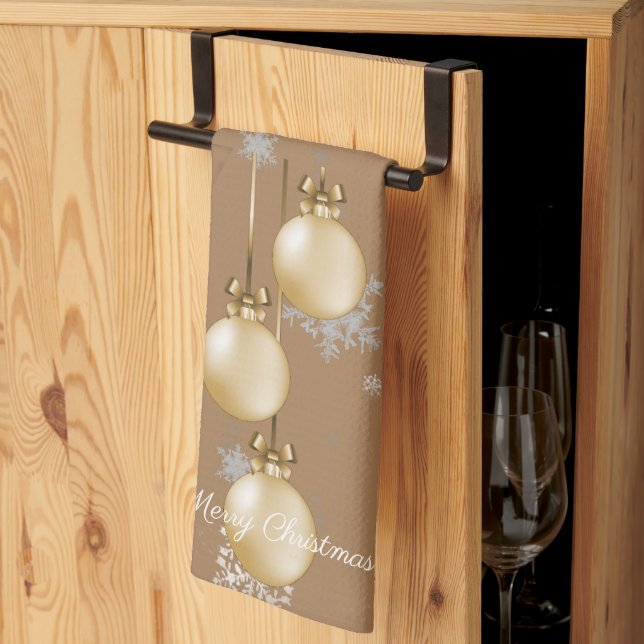 Gold Weihnachtsschmuck Küchentücher (Drittel gefaltet)