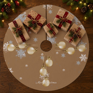 Gold Weihnachtsschmuck Tree Skirt Fleece Weihnachtsbaumdecke
