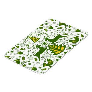 Gold Weihnachtswald Hirsche Vögel im Blut Magnet