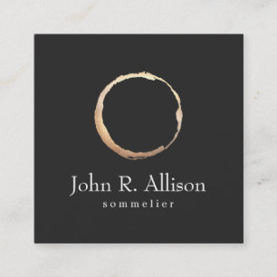 Gold Weinstock Sommelier Black Quadratische Visitenkarte