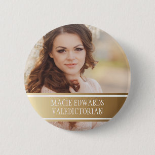 Gold Weiß Abitur-Foto Klassenbester Button