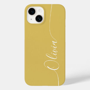 Gold Weiß Elegante Kalligrafie-Schrift Name Case-Mate iPhone 14 Hülle
