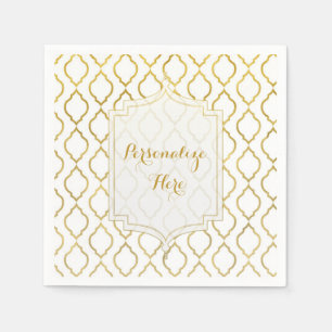 Gold & Weiß Elegante Marokkanische Benutzerdefinie Serviette