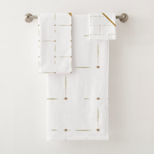 GOLD WEISS GEMUSTERT PANEL BADEZIMMER TOWEL SET