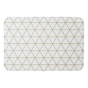 Gold Weiß Geometrische Dreiecke Boho Glam Minimal  Badematte