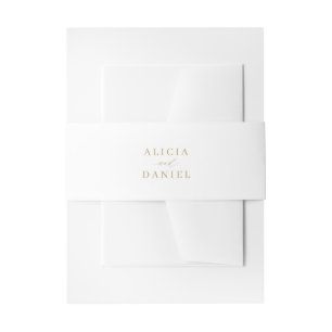 Gold weiß minimalist elegantes Hochzeit Einladungsbanderole