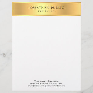 Gold Weiß Modern Professionell Elegantes Template Briefbogen