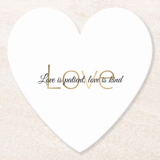 Gold Weiße Liebe Hochzeit  Untersetzer (Vorderseite)