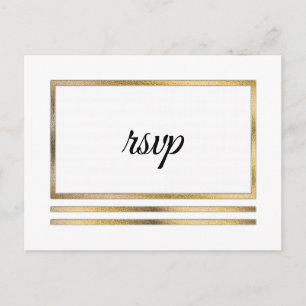 Gold   Weiße, moderne, einfache, elegante UAWG Einladungspostkarte