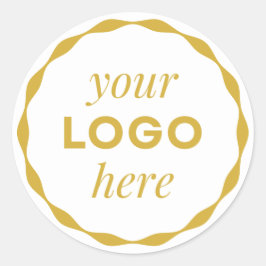 Gold Weißer Benutzerdefinierter Logo-Scheiben-Rund Runder Aufkleber