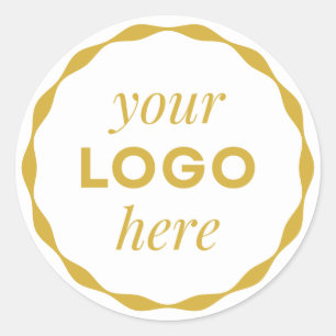Gold Weißer Benutzerdefinierter Logo-Scheiben-Rund Runder Aufkleber