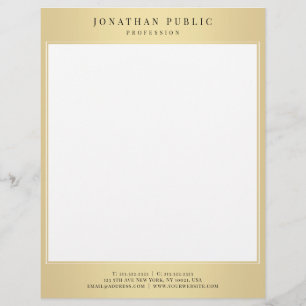 Gold Weißer Chic Glamouröses Template Moderne Gest Briefbogen
