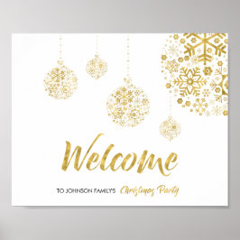 Gold Welcome Sign für Weihnachten Party Poster