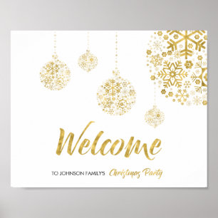 Gold Welcome Sign für Weihnachten Party Poster