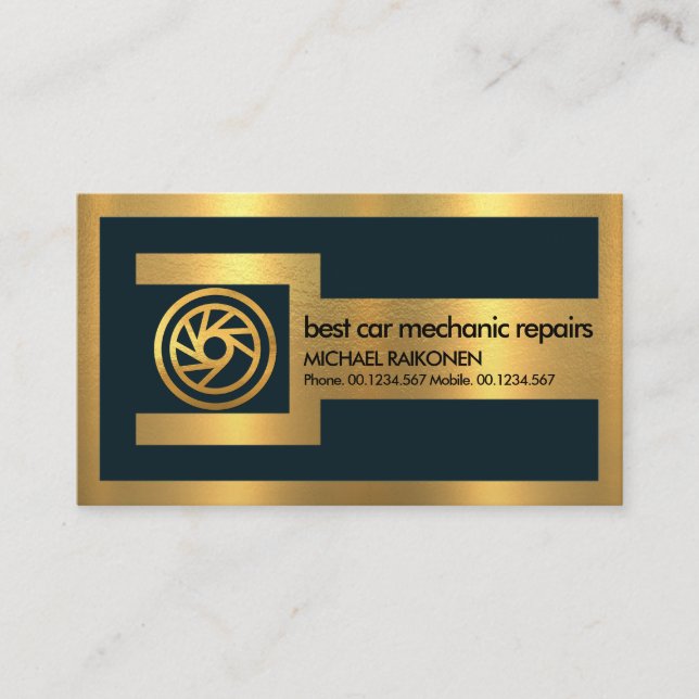 Gold-WFranzösisch-Rahmen Gold-Reifenautomat Visitenkarte (Vorderseite)