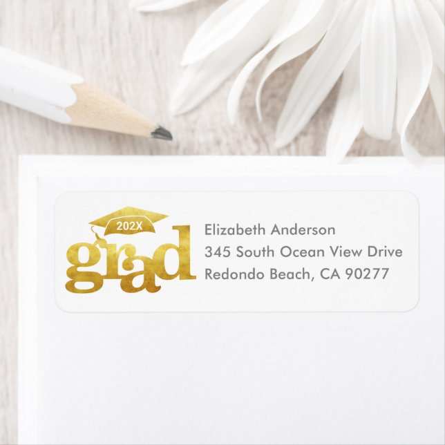 Gold White Abschluss Fett Moderne Cap-Adresse (Insitu)