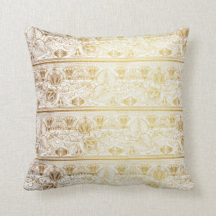 Gold & White Ägypten Print Glam Moderner Chic Kissen