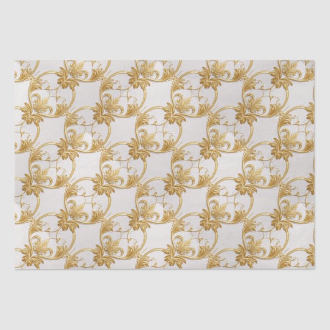 Gold White AI Art Tissue Paper Seidenpapier (Vorderseite)