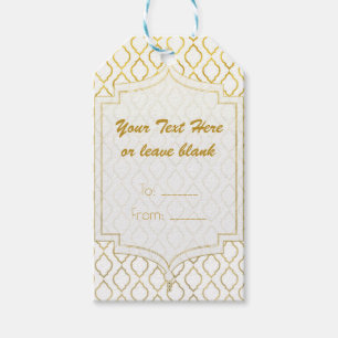 Gold & White Arabianischer marokkanischer Glam-Par Geschenkanhänger