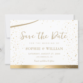 Gold & White Beautiful Elegante Hochzeit Save The Date
