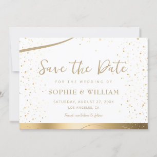 Gold & White Beautiful Elegante Hochzeit Save The Date
